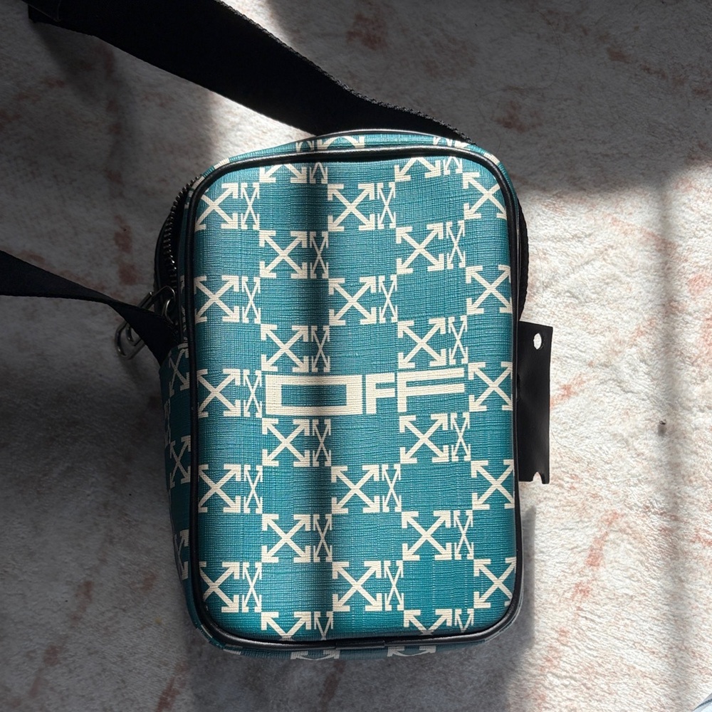 Off-White Teal and White Belt Bag
